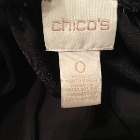 Chicos Black Stretchy Shirt 1/4 Zip with Tassel Size Small - Picture 6 of 9